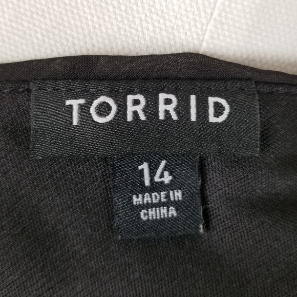 Torrid Black Floral Sparkly Dress Cap Sleeve 14 - Picture 6 of 7